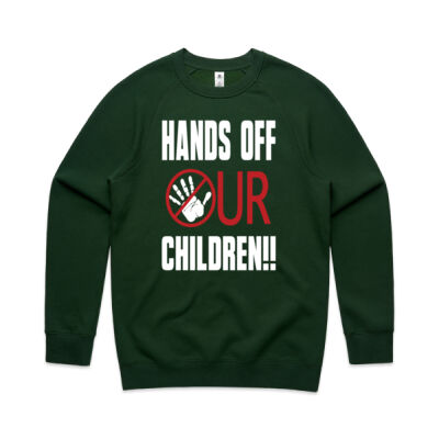 Hands off our children! - Mens Crew Thumbnail